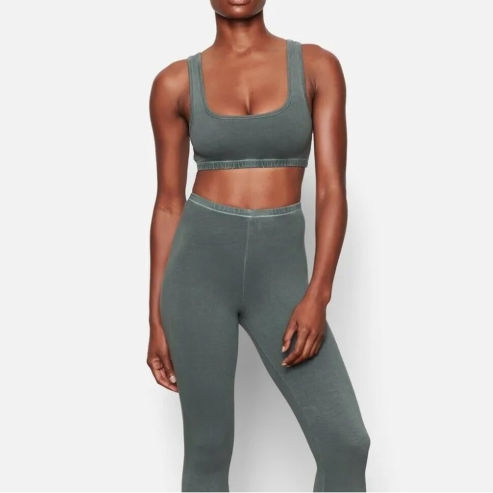 Skims Outdoor Basics Wide Neck Bralette in Malachite